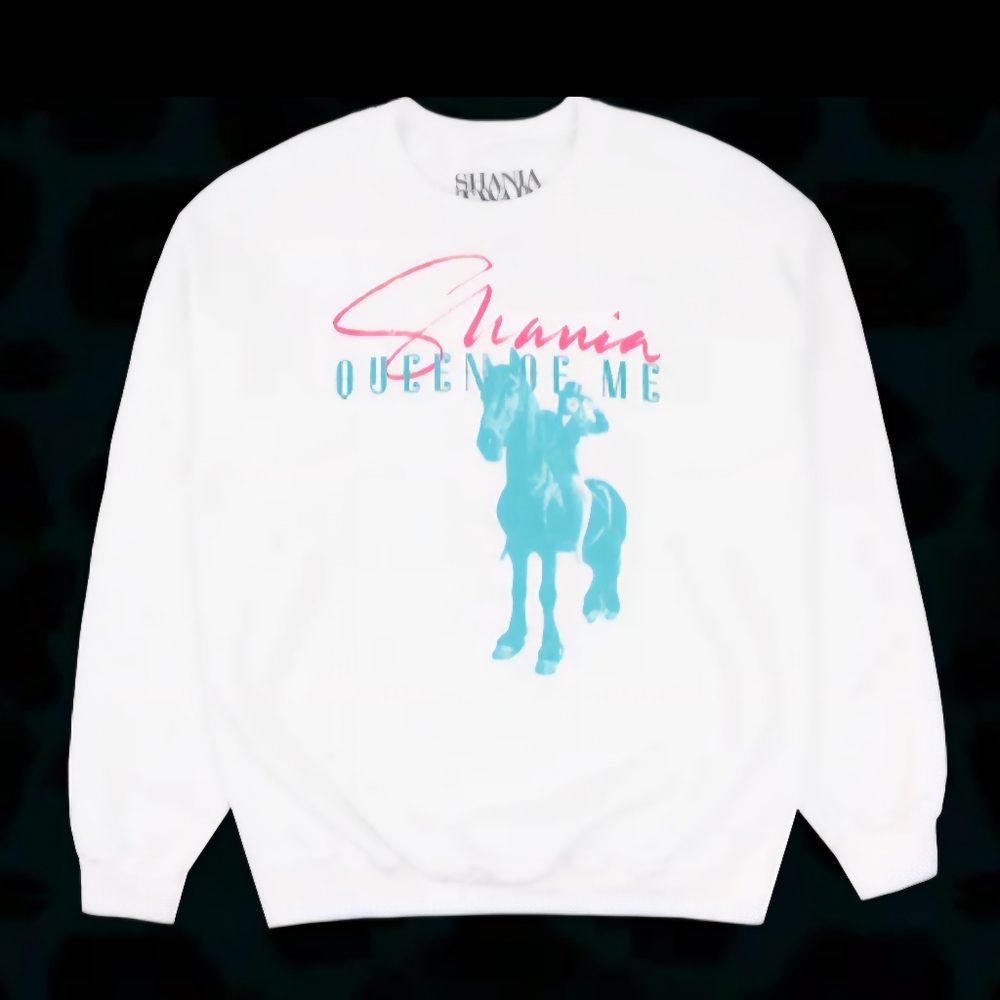 Shania Twain Queen Of Me White Unisex Fleece Crewneck NWOT Size XL  Sold Out
